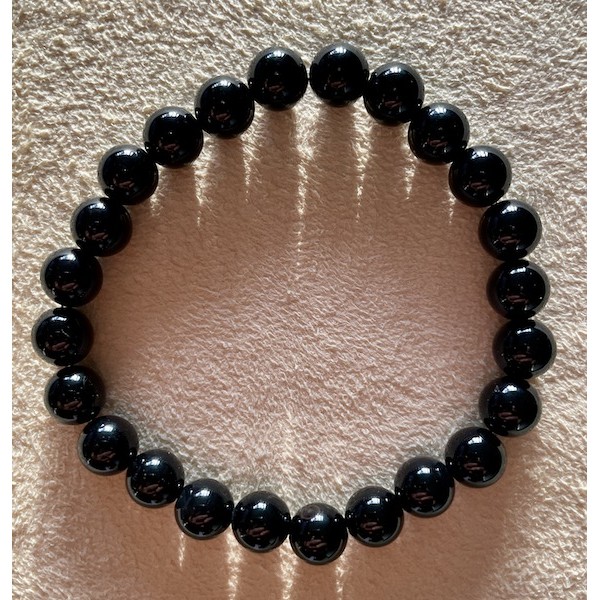 Bracelet Onyx Black Round Bead